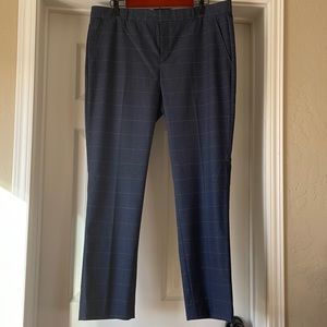 Banana Republic Ryan fit ankle trousers size 14 blue plaid